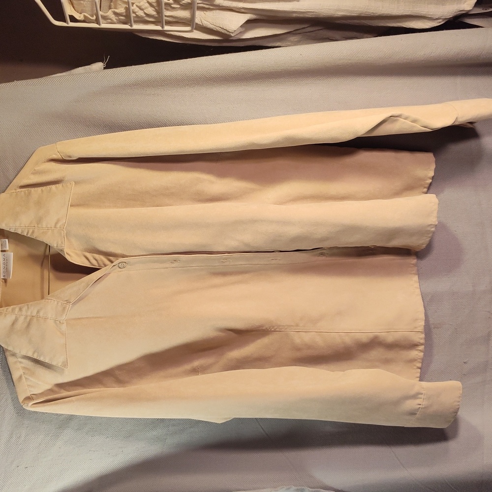 Man's tan long sleeve shirt